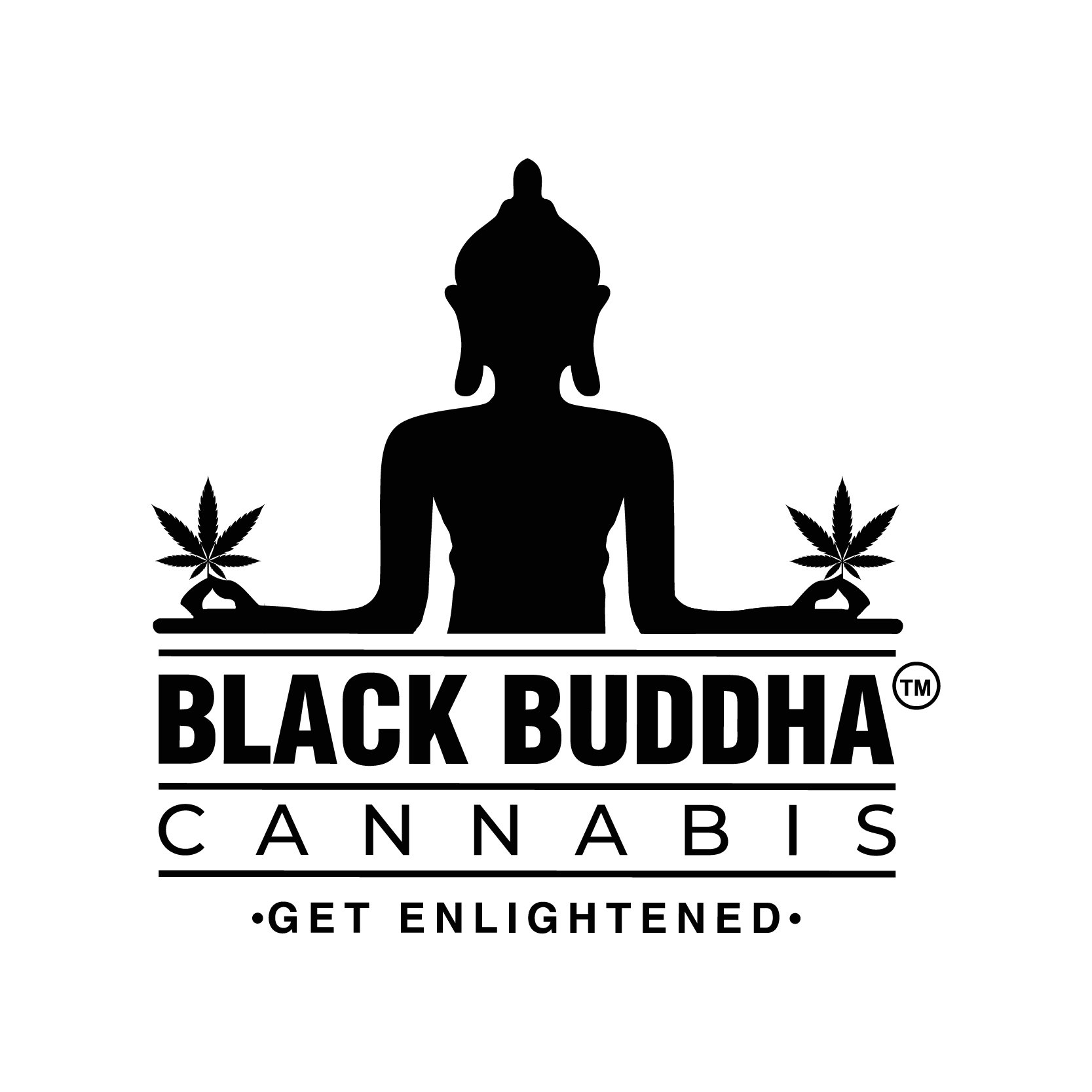 Black Buddha Cannabis monochrome logo