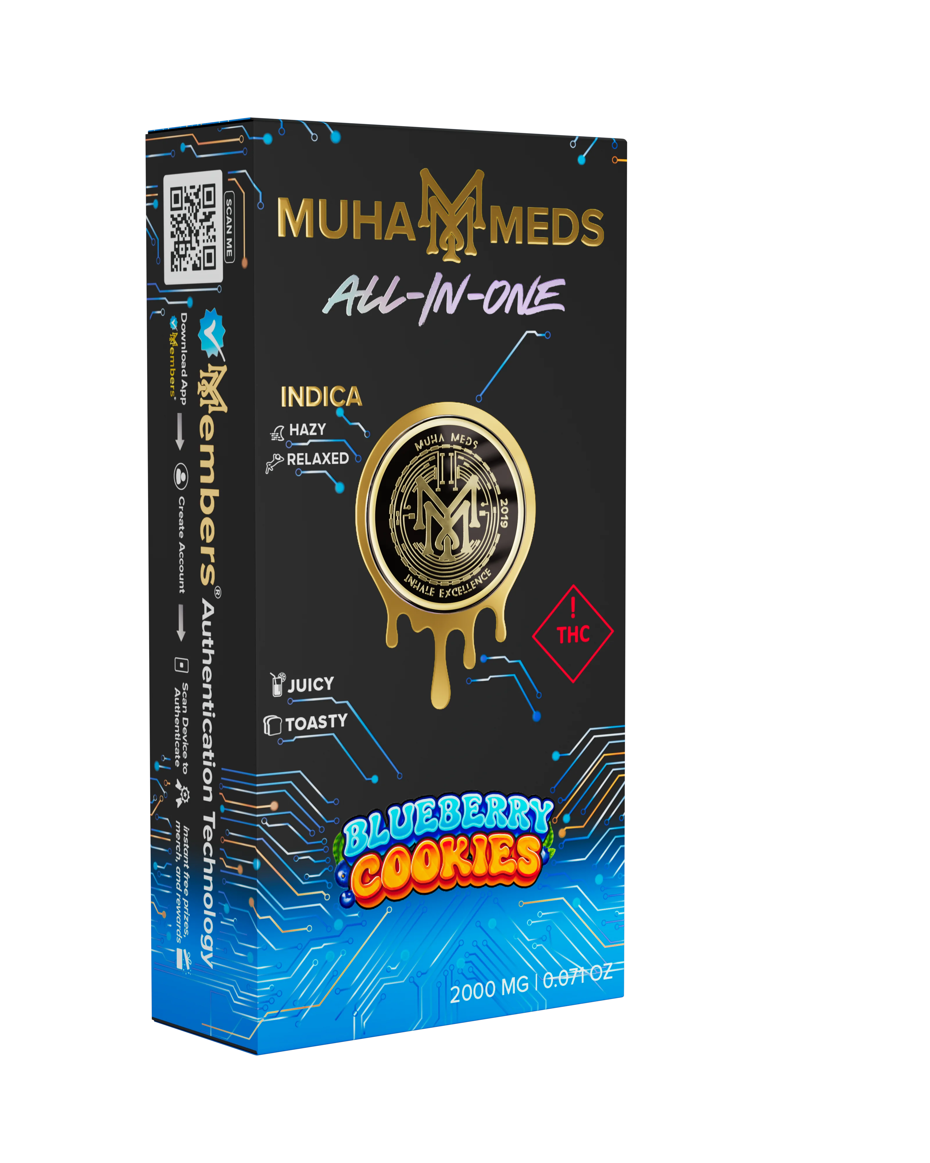 Gen 3 2G Distillate AIO – Blueberry Cookies