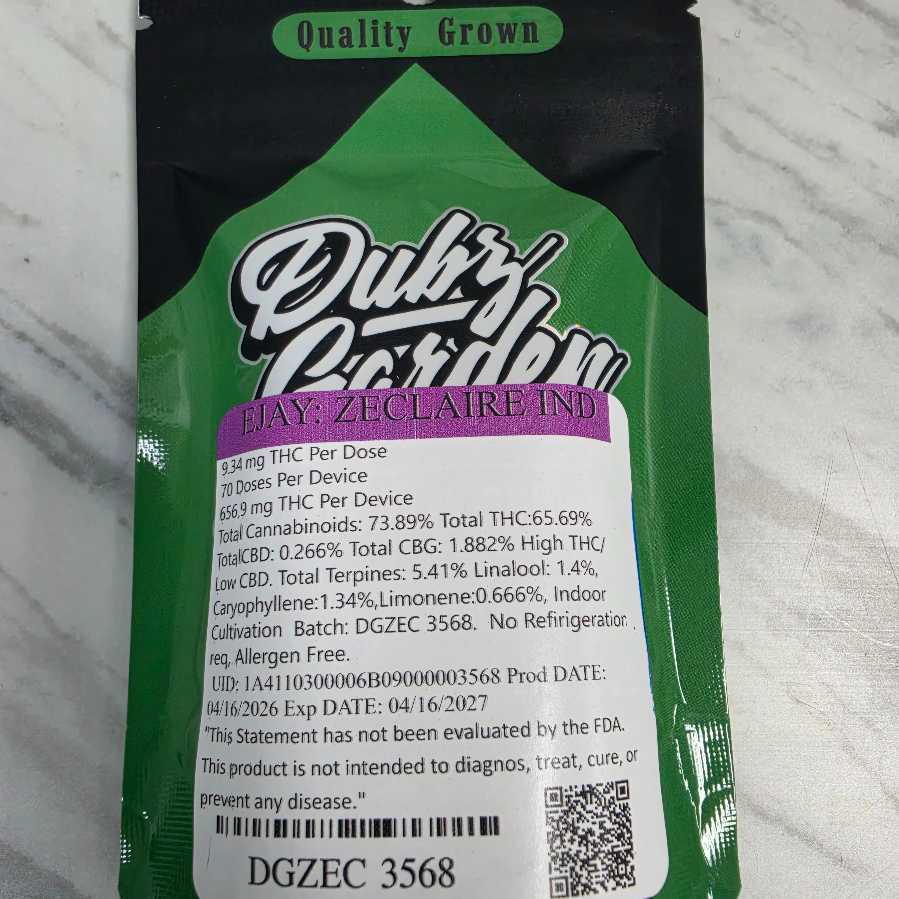 Dubz Garden E Jay Disposable: Zeclair
